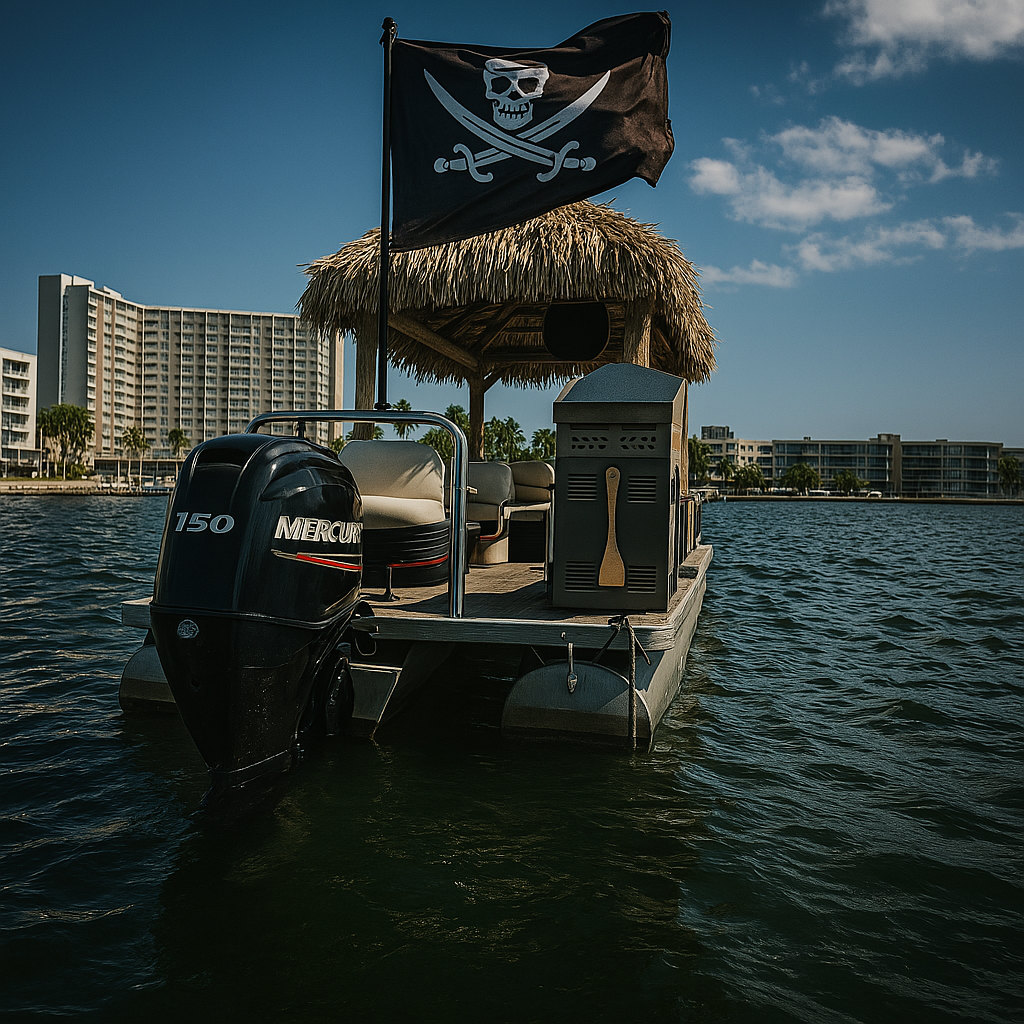 Pontoon Boat with Grill